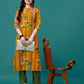 Botanical & Stripes Printed Front Buttoned Cotton Kurta, Multicolor - Hiral Fashion