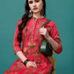 Botanical & Stripes Printed Front Buttoned Cotton Kurta, Multicolor - Hiral Fashion