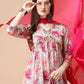 Alia Cut Hand Embroidered Floral Printed Pure Chinon Kurta With Pant & Dupatta, Multicolor - Hiral Fashion