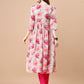 Alia Cut Hand Embroidered Floral Printed Pure Chinon Kurta With Pant & Dupatta, Multicolor - Hiral Fashion