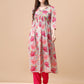 Alia Cut Hand Embroidered Floral Printed Pure Chinon Kurta With Pant & Dupatta, Multicolor - Hiral Fashion