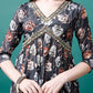 Alia Cut Hand Embroidered Floral Printed Pure Chinon Kurta With Pant & Dupatta, Multicolor - Hiral Fashion
