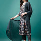 Alia Cut Hand Embroidered Floral Printed Pure Chinon Kurta With Pant & Dupatta, Multicolor - Hiral Fashion