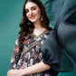 Alia Cut Hand Embroidered Floral Printed Pure Chinon Kurta With Pant & Dupatta, Multicolor - Hiral Fashion