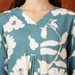 Botanical Printed Kurta With Palazzo Pant, Turquoise - Hiral Fashion