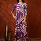 Botanical Printed Kurta With Palazzo Pant, Purple - Hiral Fashion