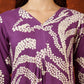 Botanical Printed Kurta With Palazzo Pant, Purple - Hiral Fashion