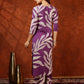 Botanical Printed Kurta With Palazzo Pant, Purple - Hiral Fashion