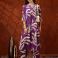 Botanical Printed Kurta With Palazzo Pant, Purple - Hiral Fashion