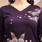 All-Over Abstract Floral Kurta-Palazzo Set, Violet - Hiral Fashion