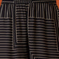 Black Geometric Striped Sleeveless A-Line Kurta With Matching Palazzo Pant, Black - Hiral Fashion