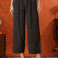 Black Geometric Striped Sleeveless A-Line Kurta With Matching Palazzo Pant, Black - Hiral Fashion