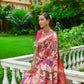Vishnu Weaves Women's Pink Paithani Silk Zari Woven Saree with Unstitched Blouse - Swadesiicart