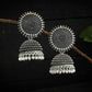 Mominos Fashion Johar Kamal Silver Color Jhumkas With White Pearls Earrings - Swadesiicart