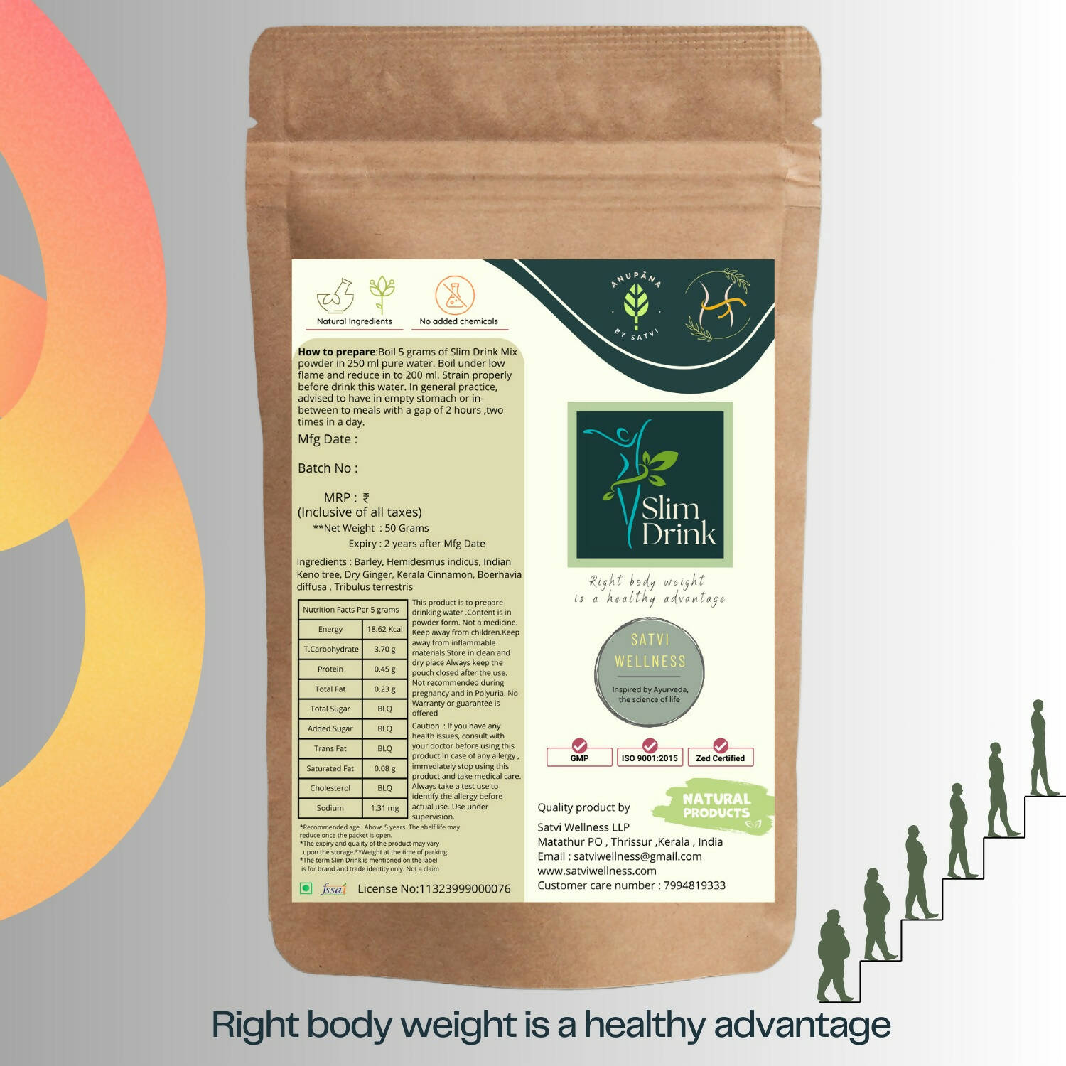 Satvi Wellness Slim Drink - Herbal Drink Mix | Swadesiicart
