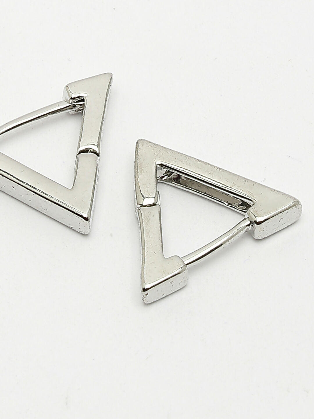NVR Men's Silver-Plated Geometric Shape Stainless Steel Studs Earring - Swadesiicart