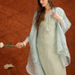 Artificial Flower & Lace Detailing Kurta With Pant & Dupatta, Green - Hiral Fashion