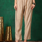 Applique Embroidered Kurta With Pant & Embroidered Dupatta, Beige - Hiral Fashion