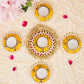 Tied Ribbons Set Of 5 Golden Diwali Dcoration Tealight Candle Holder | Swadesiicart