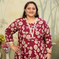 Jyoti Fashion Women's Wine Rayon Floral Print with Sequins Designer Anarkali Set | Swadesiicart
