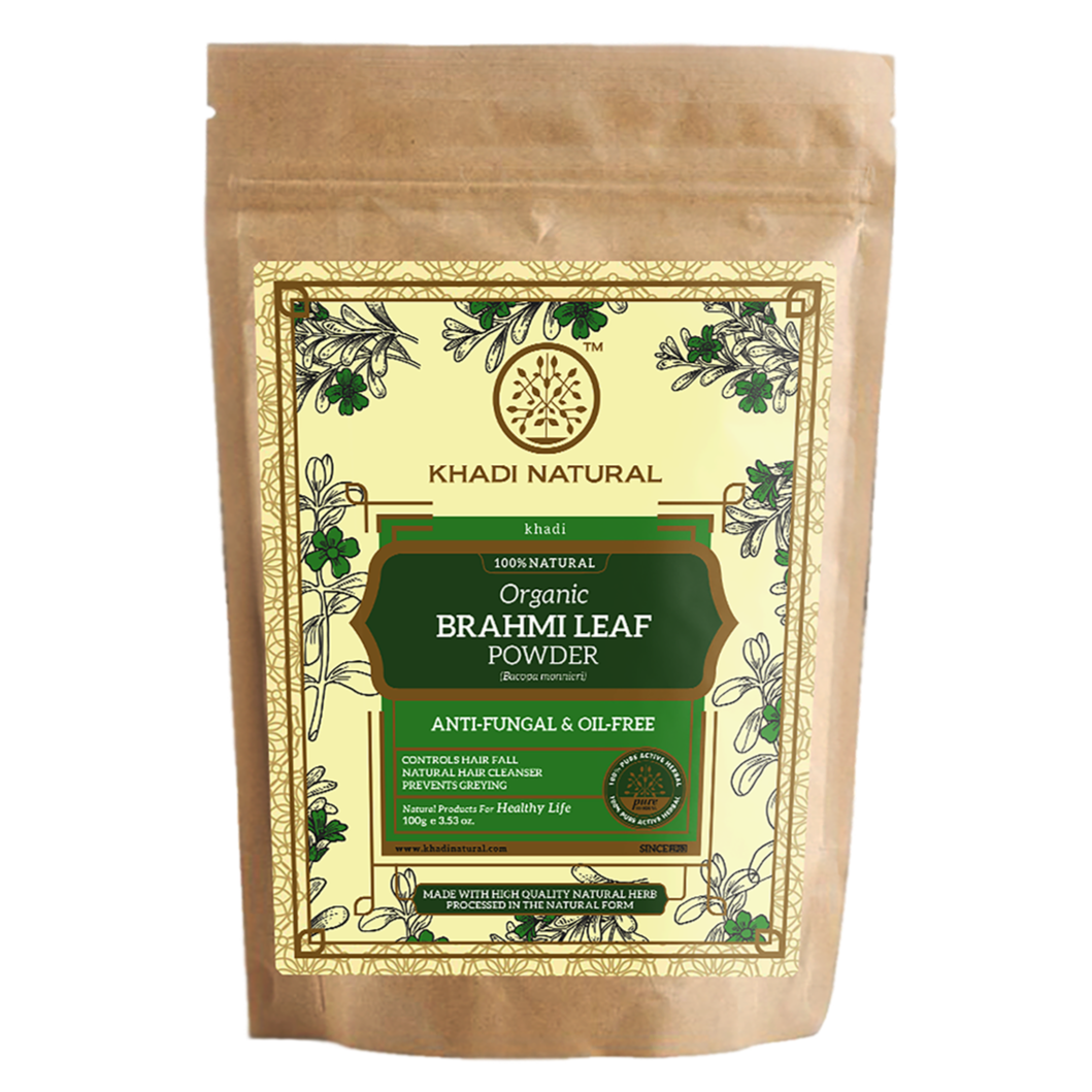 Khadi Natural Organic Brahmi Leaf Powder For Hair Care - 100% Natural - 100gm