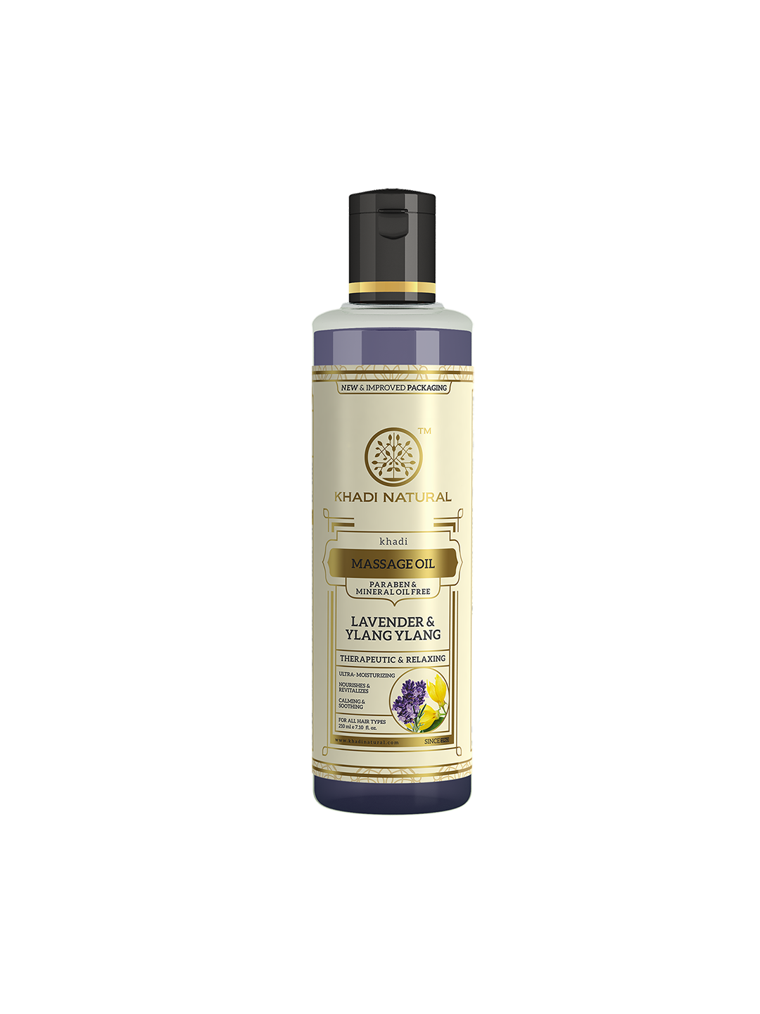 Khadi Natural Lavender & Ylang Ylang Massage Oil Paraben Mineral Oil Free - 210ml