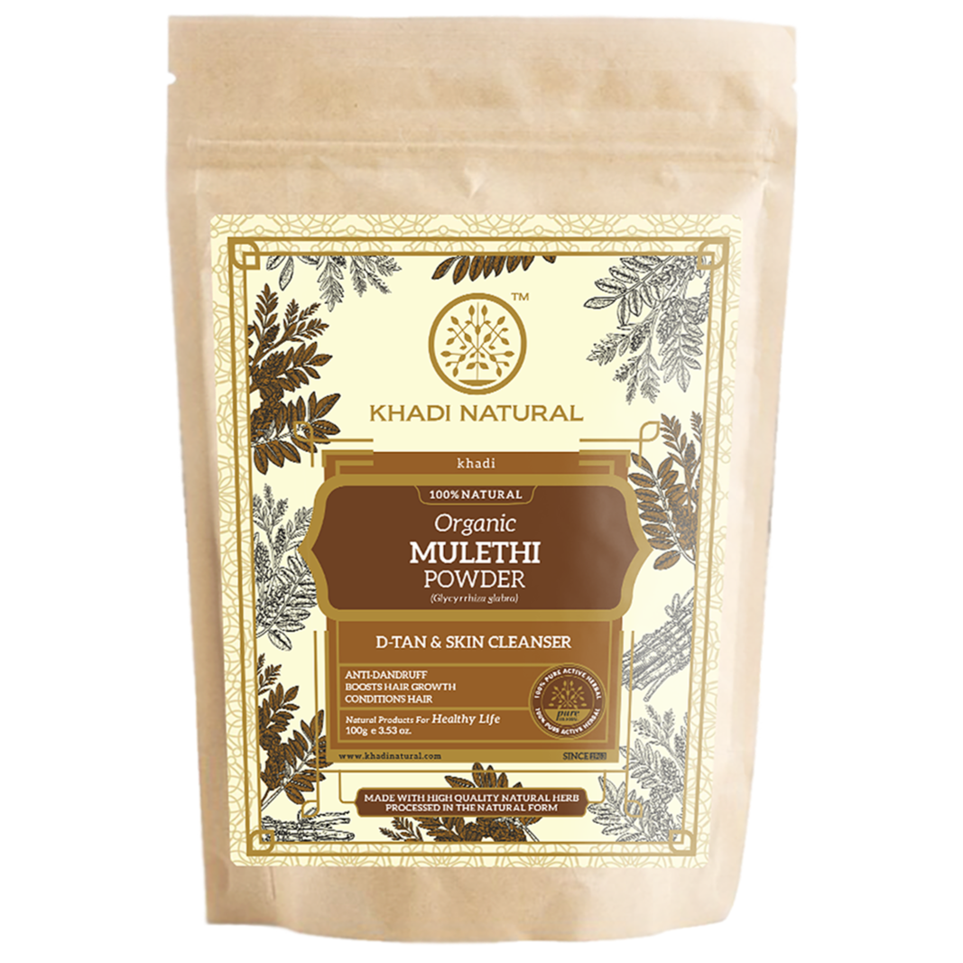 Khadi Natural Organic Mulethi Powder For Hair - 100% Natural - 100gm