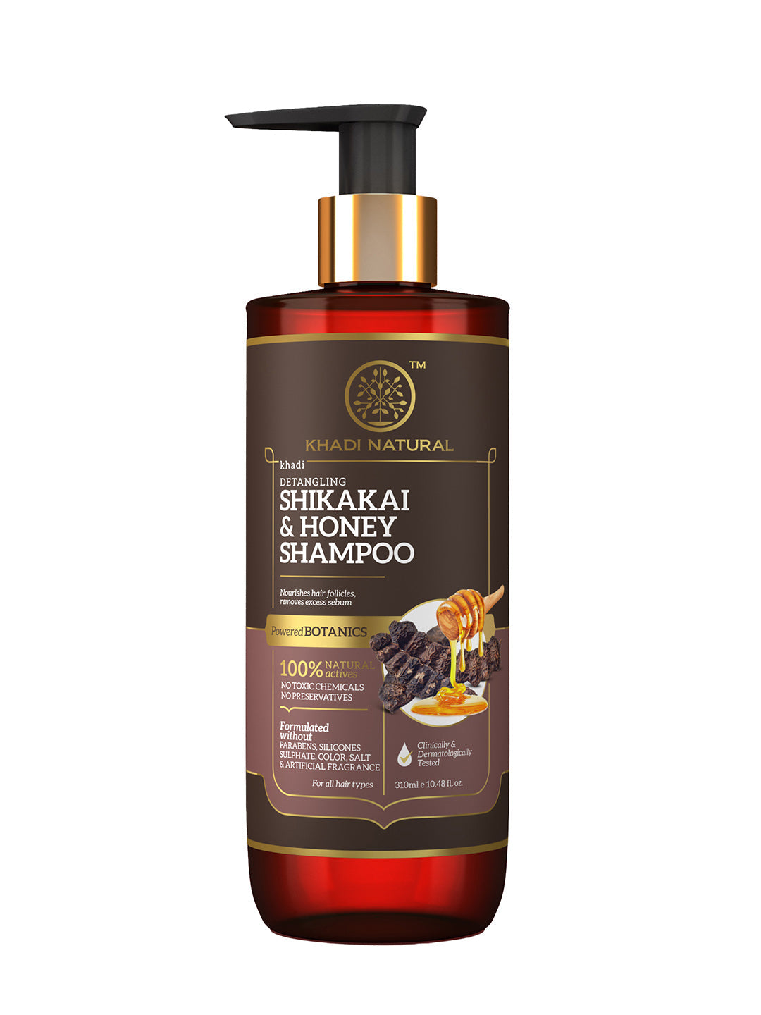 Khadi Natural Shikakai & Honey Shampoo - Powered Botanics - 310ml