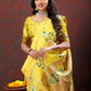 Lorenvalley Fashion Yellow Soft Paithani Silk Woven Design Gold Zari Meenakari Weaving Saree - Swadesiicart