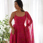 Joban Fashion Pink Kurta Set Chiffon Sequin Embroidery Work - Swadesiicart
