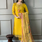 Partywear Designer Chanderi Mustard Stitched Suit With Dupatta - Tanisha | Swadesiicart