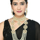 Mominos Fashion Johar Kamal Gold-Polished Rani Haar with Off white Pearls Jewellery Set - Swadesiicart