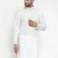 Jompers Men's White Woven Kurta Only | Swadesiicart