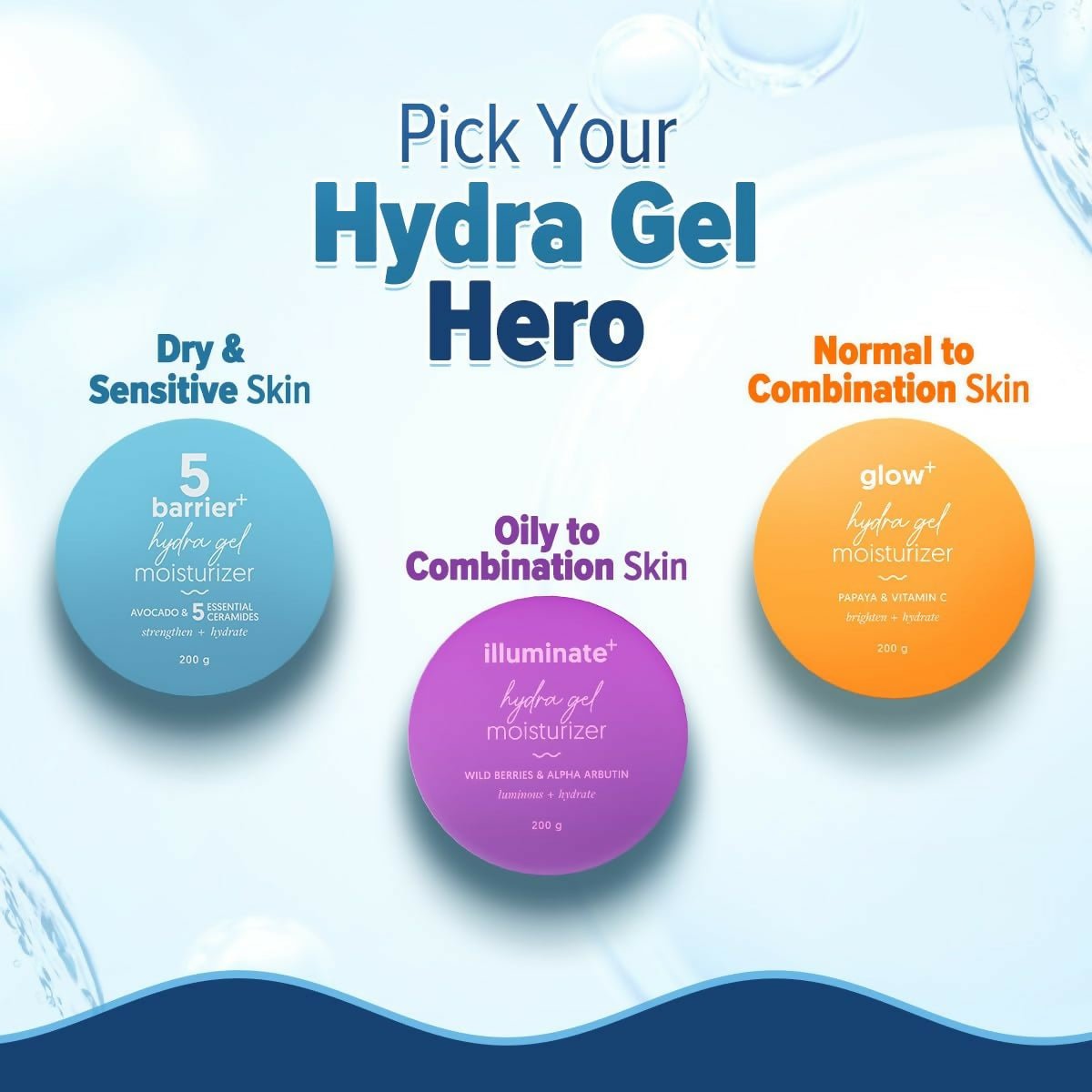 Aqualogica Glow+ Hydra Gel Moisturizer with Vitamin C & Papaya, Non Sticky & Quick Absorbing for Glowing Skin - Swadesiicart