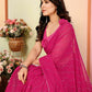 Aafreen Partywear Designer Dark pink Georgette Fancy Saree