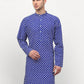 Jompers Men Royal-Blue Chikankari Kurta Only | Swadesiicart