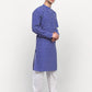 Jompers Men Royal-Blue Chikankari Kurta Only | Swadesiicart