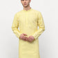 Jompers Men Yellow Chikankari Kurta Only | Swadesiicart