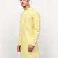 Jompers Men Yellow Chikankari Kurta Only | Swadesiicart