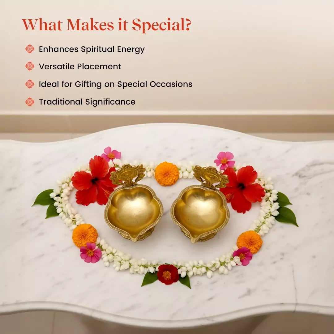 Pujashree Chakra Shankh Diya Set – Decorative Puja Set for Home Temple & Worship