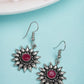 NVR Women's Silver-Toned Artificial Stones German Silver Oxidised Drop Earrings | Swadesiicart