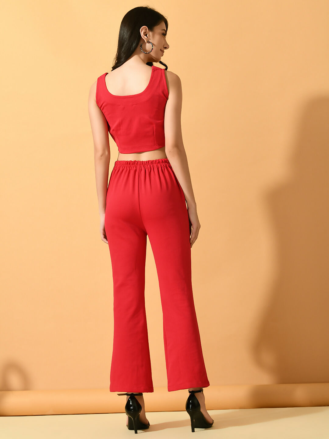 Myshka Women's Pink Solid Top With Trousers - Swadesiicart