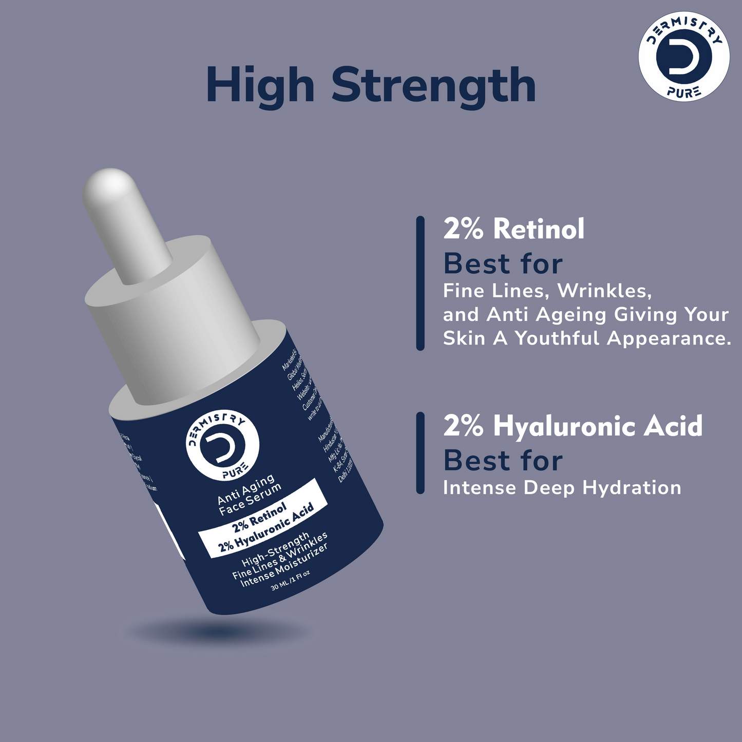 Dermistry 2% Retinol Hyaluronic Night Moisturizer Cream Serum For Anti Aging Fine Lines & Wrinkles - Swadesiicart