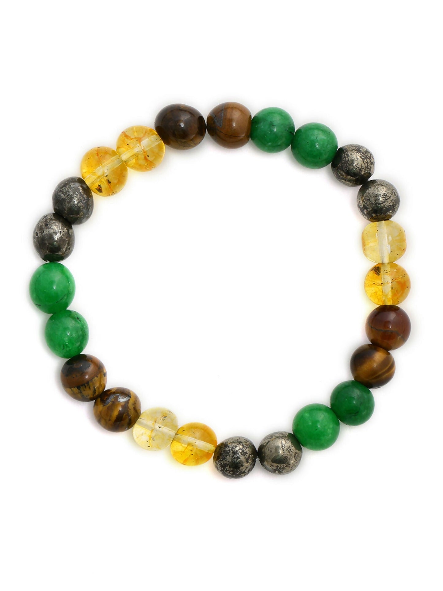 Red Carnelian, Lapis Lazuli, Amethyst, Yellow Citrine Crystal and Green Avanturine Multicoloured Cyrstal Beads bracelet - Ruby Raang | Swadesiicart