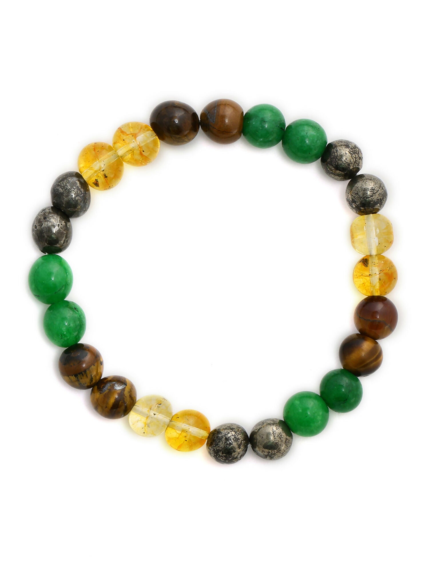Red Carnelian, Lapis Lazuli, Amethyst, Yellow Citrine Crystal and Green Avanturine Multicoloured Cyrstal Beads bracelet - Ruby Raang | Swadesiicart