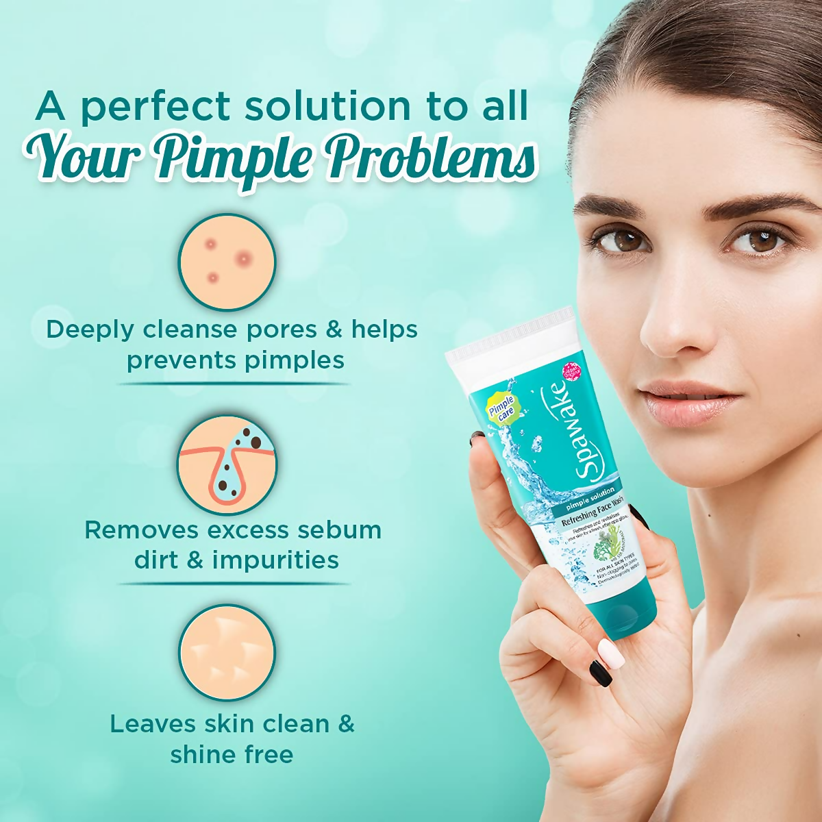 Spawake Anti Acne Care Pimple Solution Refreshing Face Wash - Swadesiicart