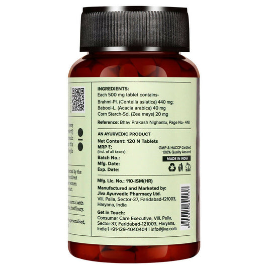 Jiva Ayurveda Brahmi Tablets - Swadesiicart