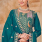 Anaita Teal Vichitra Silk Readymade Suit with Embroidery & Lace Work