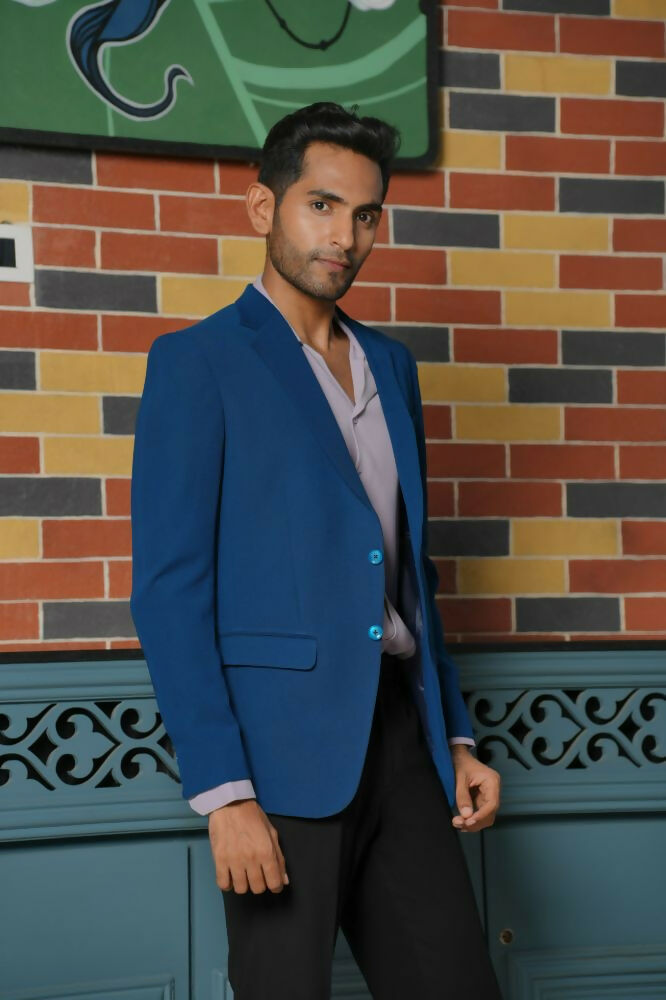 Teal Blue Smart-Casual Co-Ord Set by Hilo Design - Swadesiicart