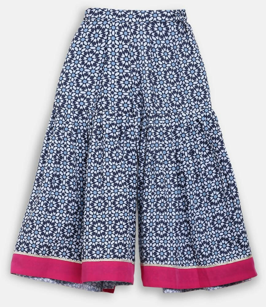 Ahalyaa Multi Crepe Printed Kids Kurta Sharara Set With Dupatta For Girls | Swadesiicart